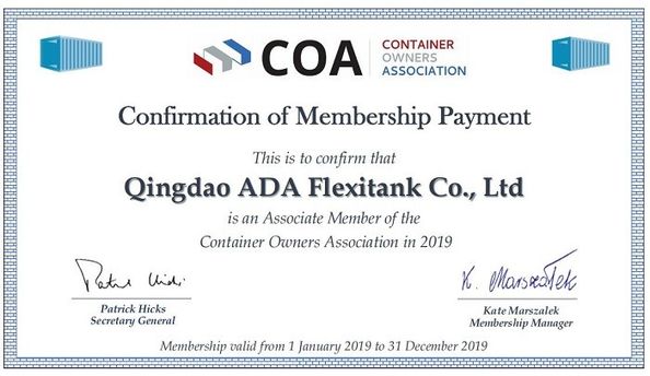 China Qingdao ADA Flexitank Co., Ltd Certification